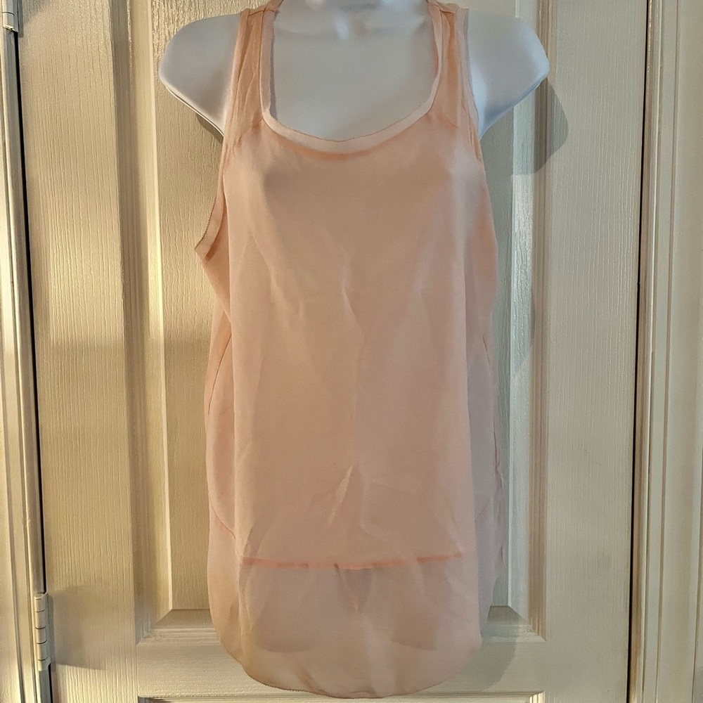 French Connection Blush Pink Sheer Tank